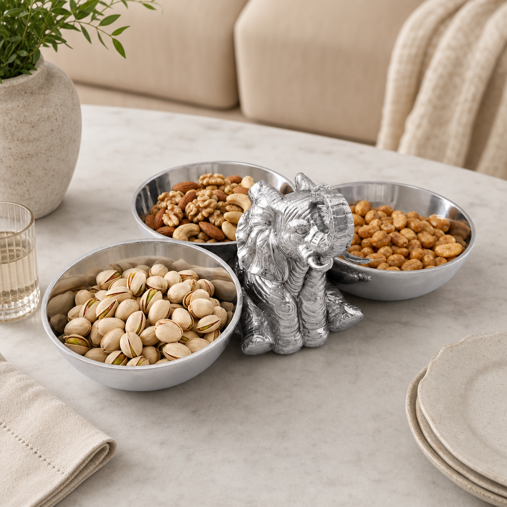 Elephant Three-Bowl Server 3
