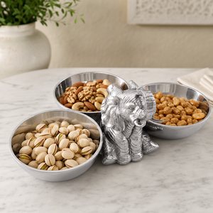 Elephant Three-Bowl Server 8