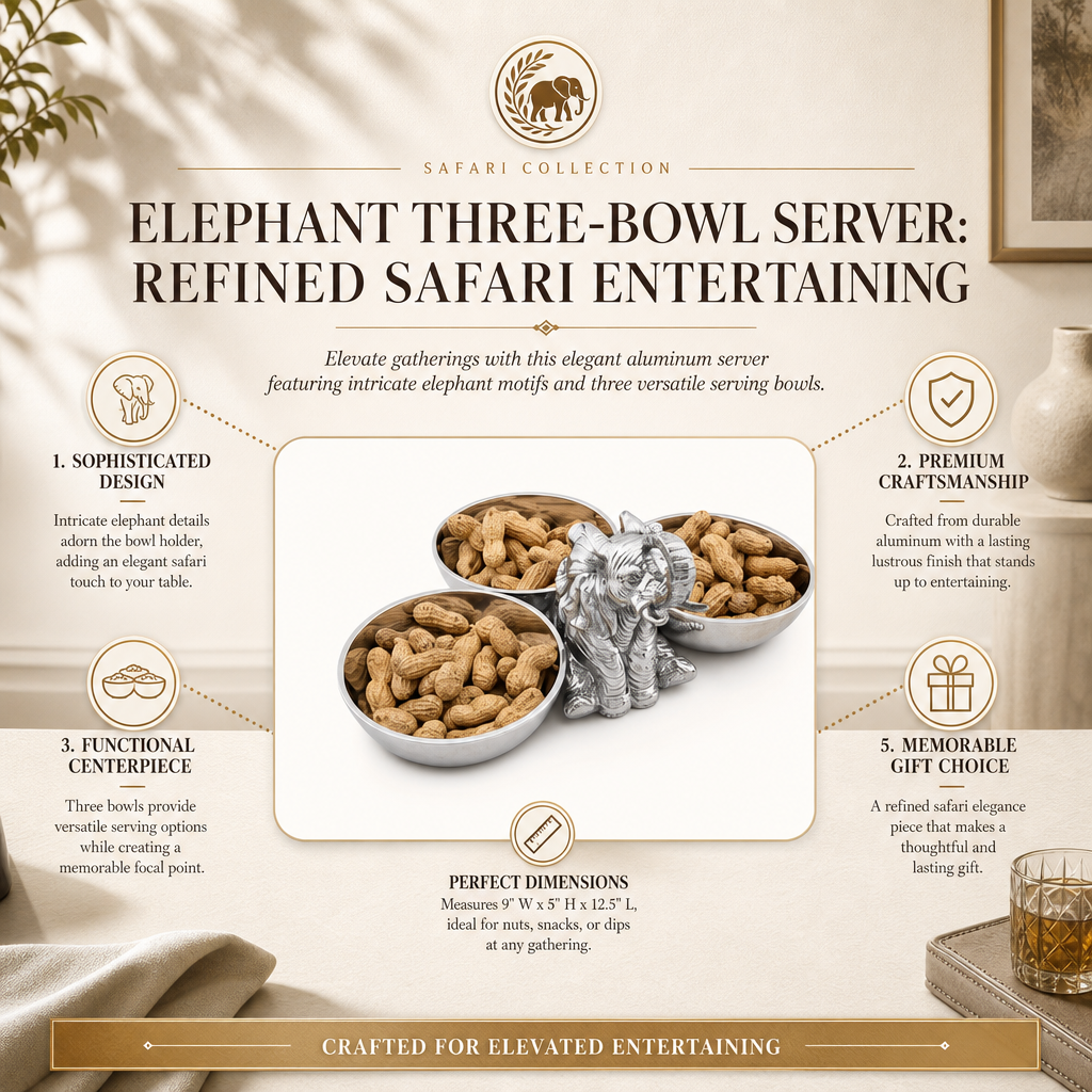 Elephant Three-Bowl Server 9