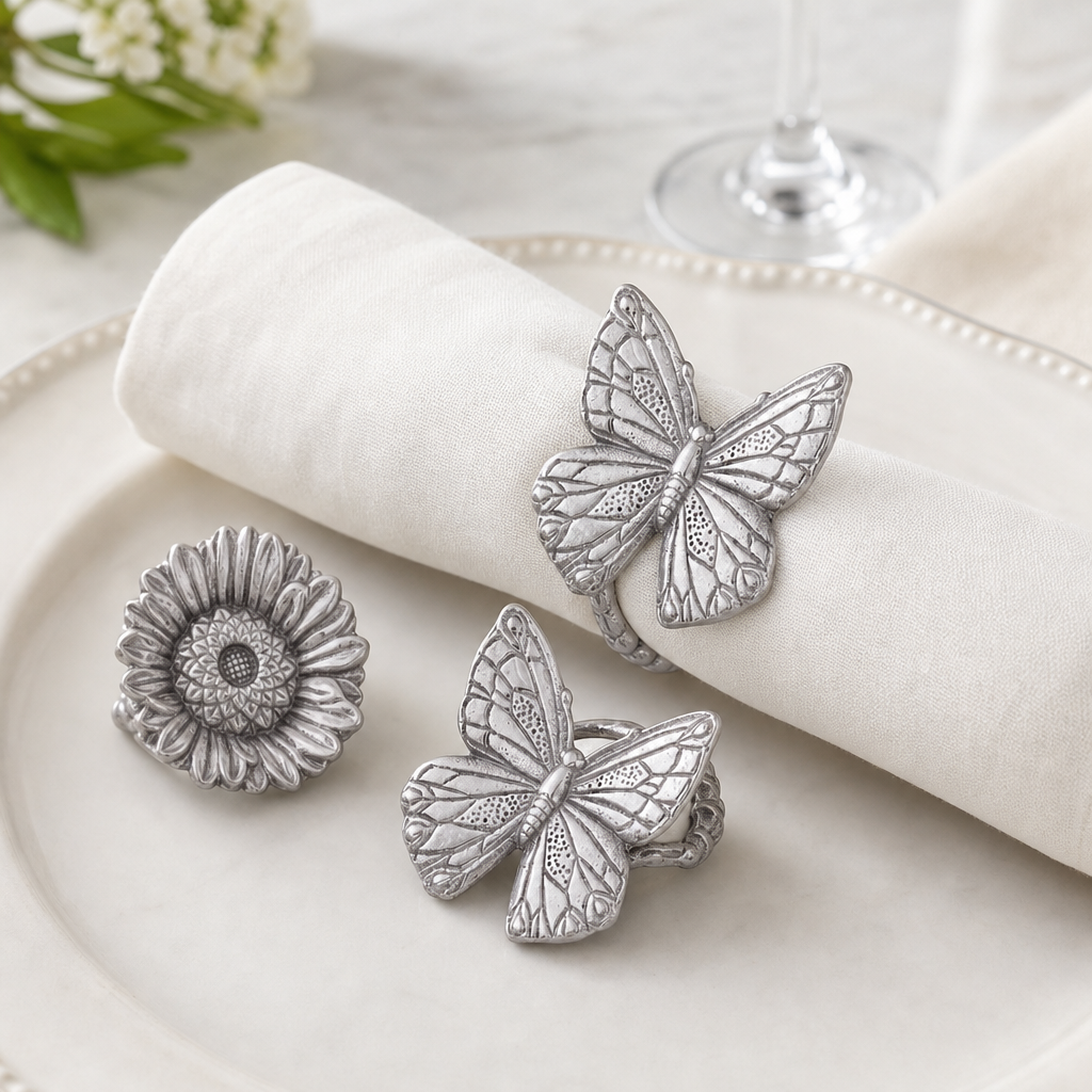 Butterfly and Flower Napkin Rings 8