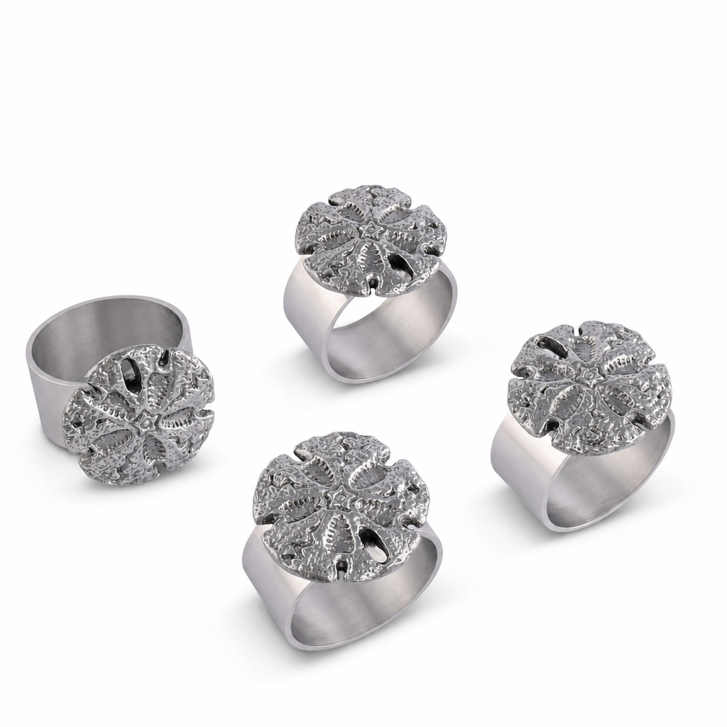 Sand Dollar Napkin Rings - set of 4 1