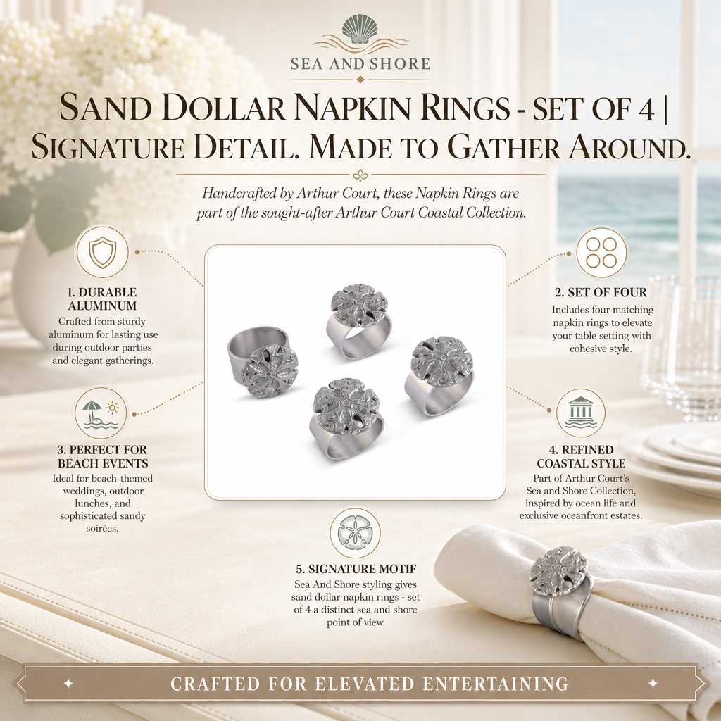 Sand Dollar Napkin Rings - set of 4 12