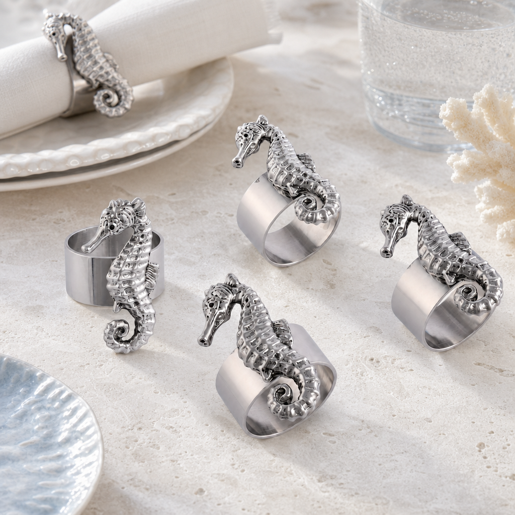Sea Horse Napkin Rings - set of 4 1