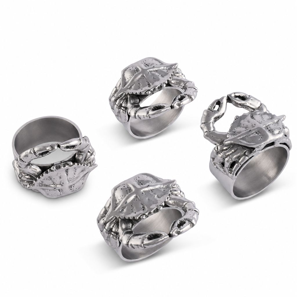 Crab Napkin Rings - set of 4 1