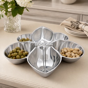 Fleur De Lis Serving Bowl 4 Compartment 2