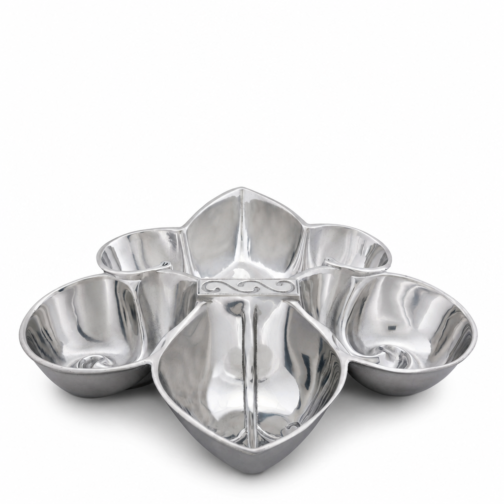 Fleur De Lis Serving Bowl 4 Compartment 1