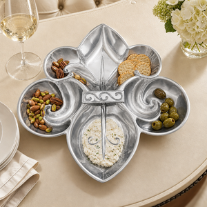 Fleur De Lis Serving Bowl 4 Compartment 3