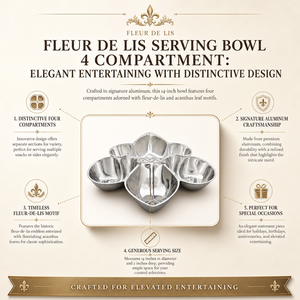 Fleur De Lis Serving Bowl 4 Compartment 12