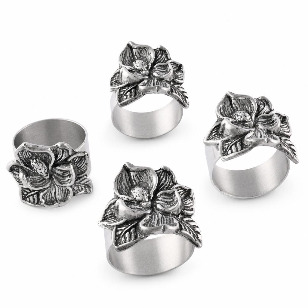 Magnolia Napkin Rings - set of 4 1