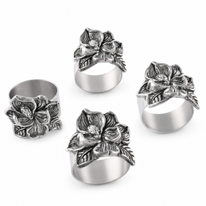Magnolia Napkin Rings - set of 4 1