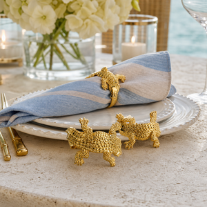 Gold Alligator Napkin Rings 4