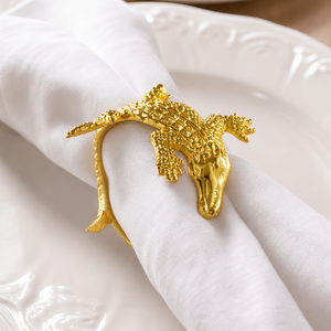 Gold Alligator Napkin Rings 6