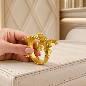 Gold Alligator Napkin Rings 3