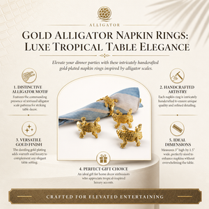 Gold Alligator Napkin Rings 7