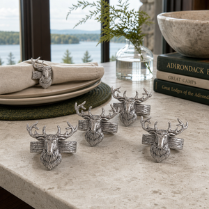 Elk Head Napkin Rings  - Set of 4 4