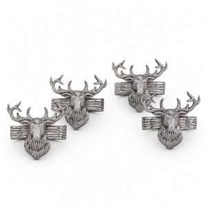 Elk Head Napkin Rings  - Set of 4 1
