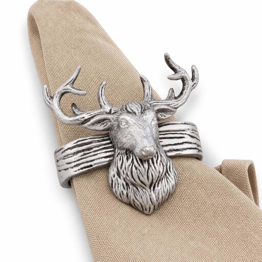Elk Head Napkin Rings  - Set of 4 6
