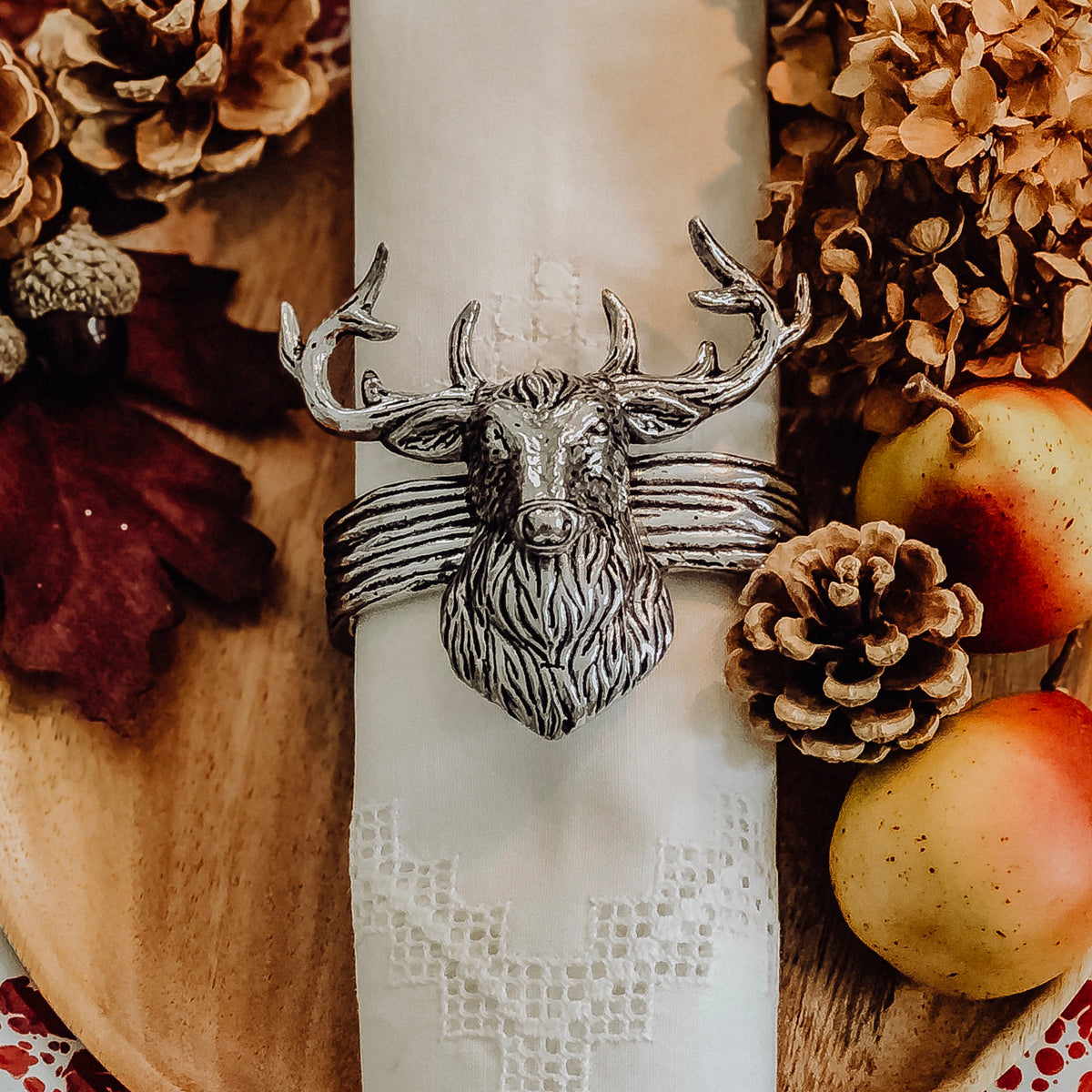 Elk Head Napkin Rings  - Set of 4 6