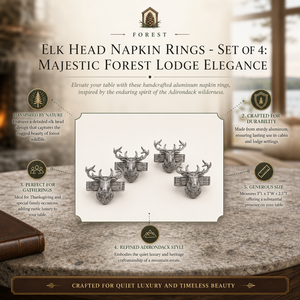 Elk Head Napkin Rings  - Set of 4 8