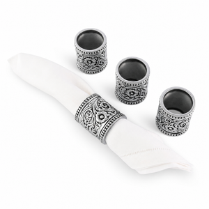 Concho Pattern Napkin Rings Set of 4 1