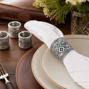 Concho Pattern Napkin Rings Set of 4 5