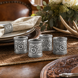 Concho Pattern Napkin Rings Set of 4 7