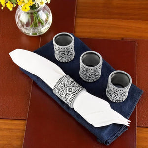 Concho Pattern Napkin Rings Set of 4 11