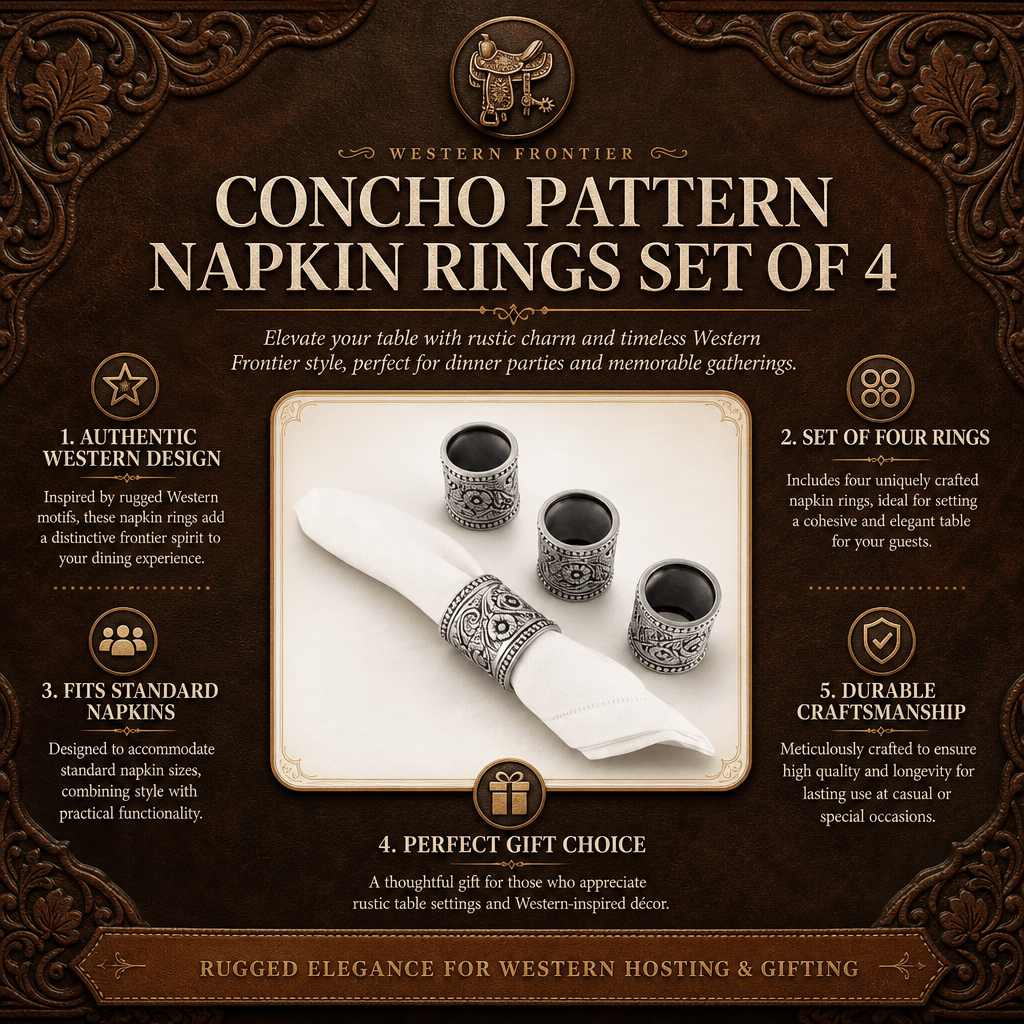Concho Pattern Napkin Rings Set of 4