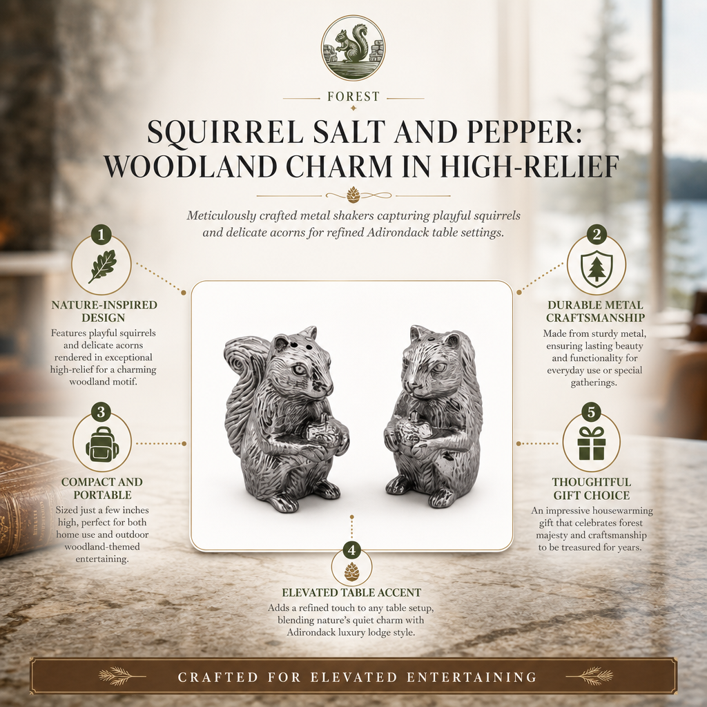 Squirrel Salt and Pepper: Woodland Charm in High-Relief