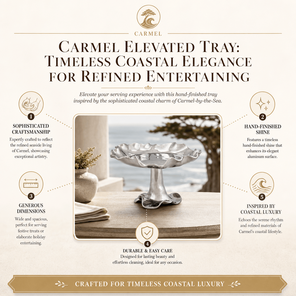 Carmel Elevated Tray: Timeless Coastal Elegance for Refined Entertaining