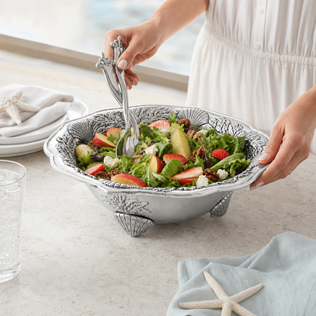 Ocean Kelp and Shells Salad Bowl 4