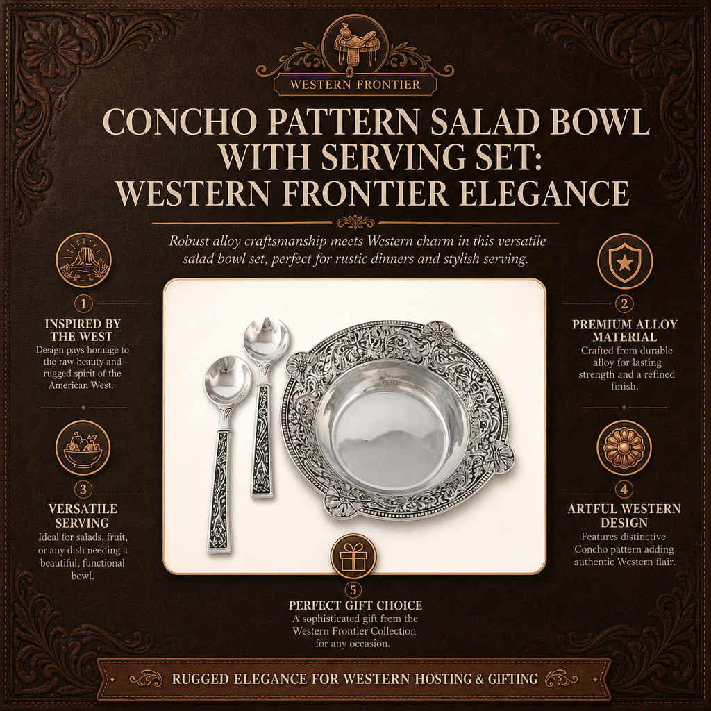 Concho Pattern Salad Bowl with Serving Set 16