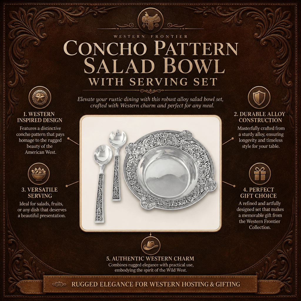 Concho Pattern Salad Bowl with Serving Set