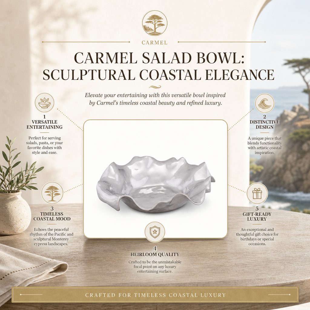 Carmel Salad Bowl: Sculptural Coastal Elegance