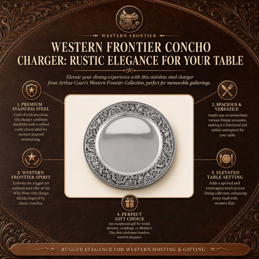 Western Frontier Concho Charger: Rustic Elegance for Your Table
