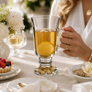 Butterfly 24 Gold Plated Glass Mug 3