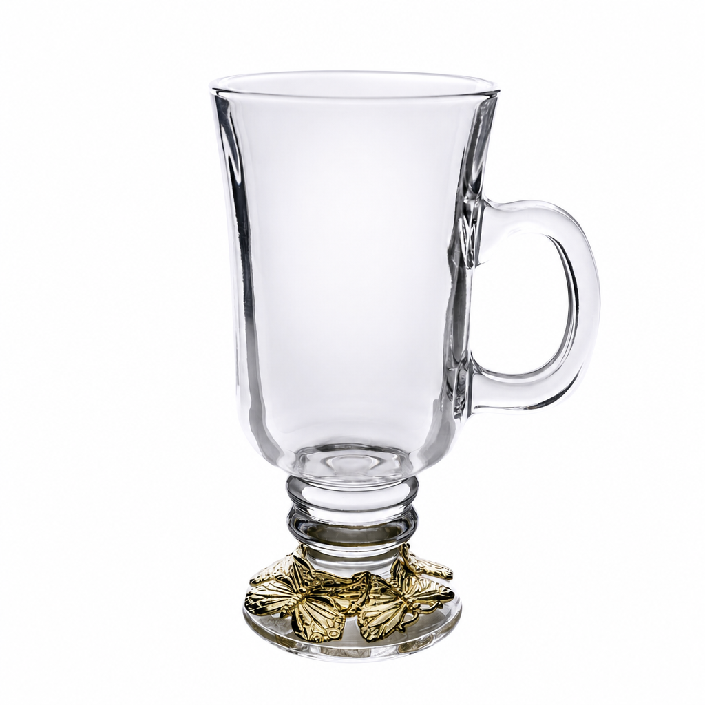 Butterfly 24 Gold Plated Glass Mug 1