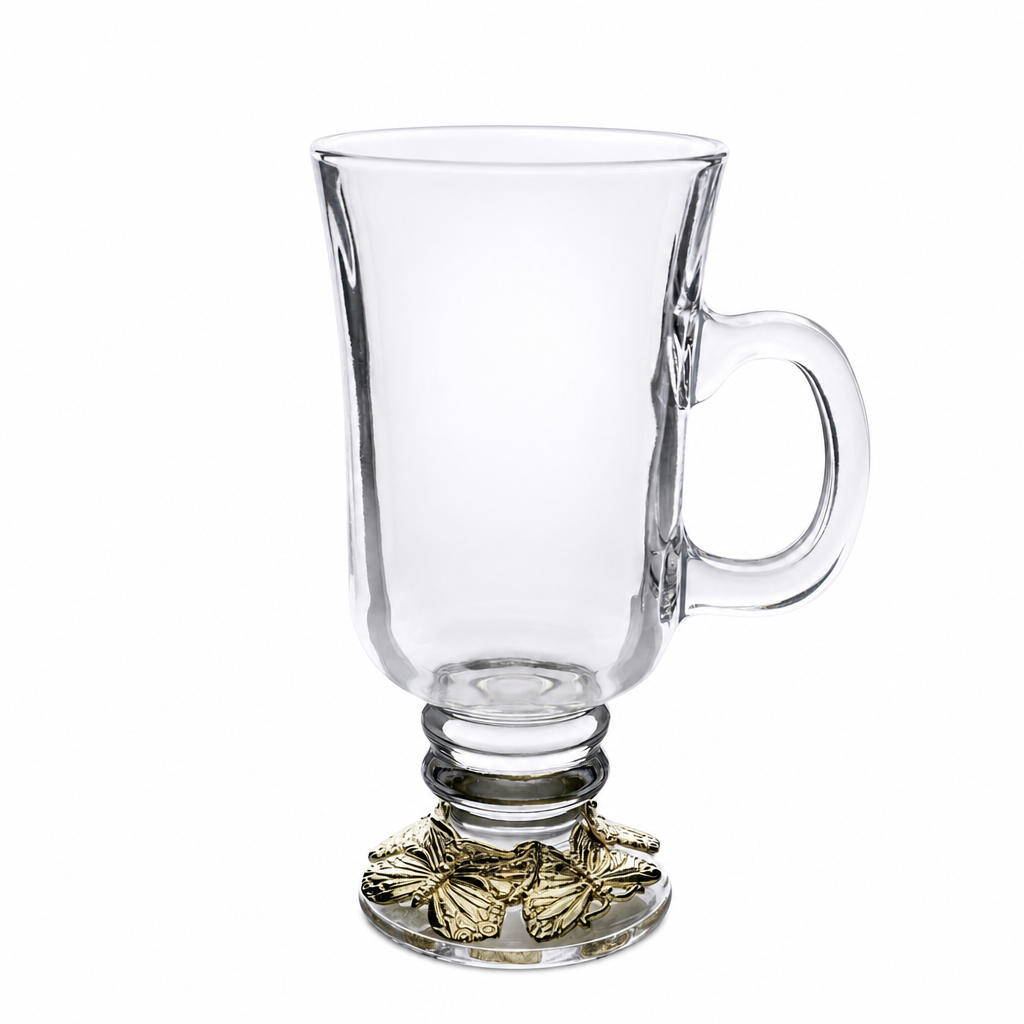Butterfly 24 Gold Plated Glass Mug 1
