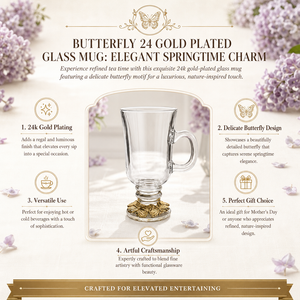 Butterfly 24 Gold Plated Glass Mug 7
