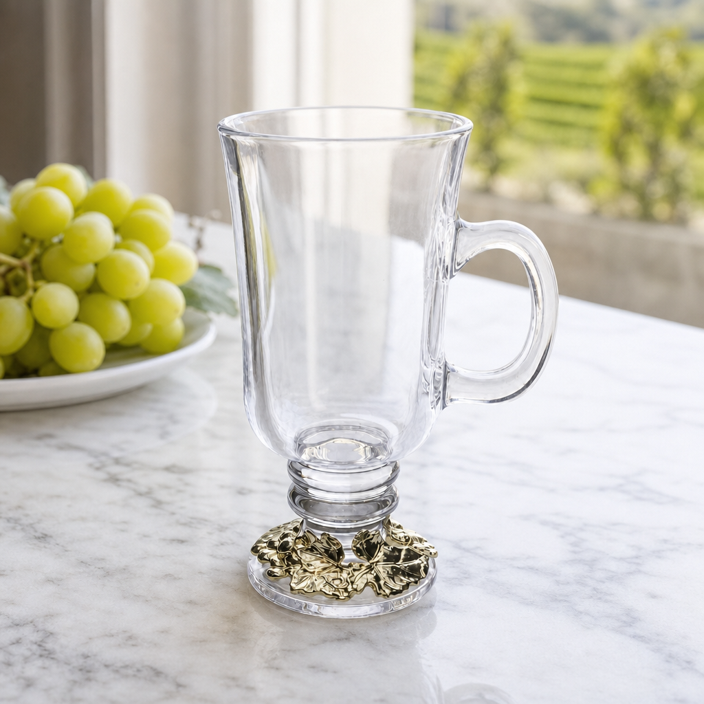 Grape 24k Gold Plated Glass Mugs 3