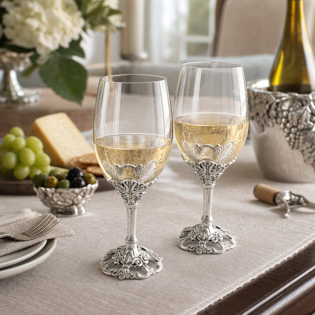 Fleur-De-Lis Wine Glasses 6