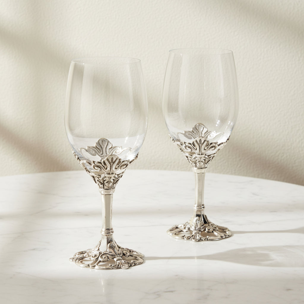 Fleur-De-Lis Wine Glasses 12