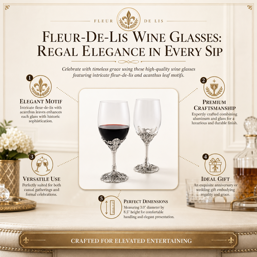 Fleur-De-Lis Wine Glasses 13