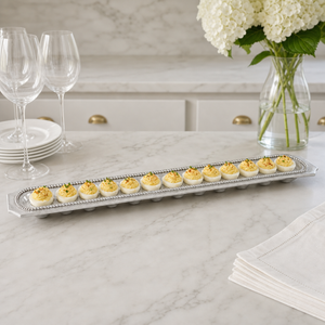 Long Beaded Metal Deviled Egg Holder 5