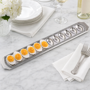Long Beaded Metal Deviled Egg Holder 6