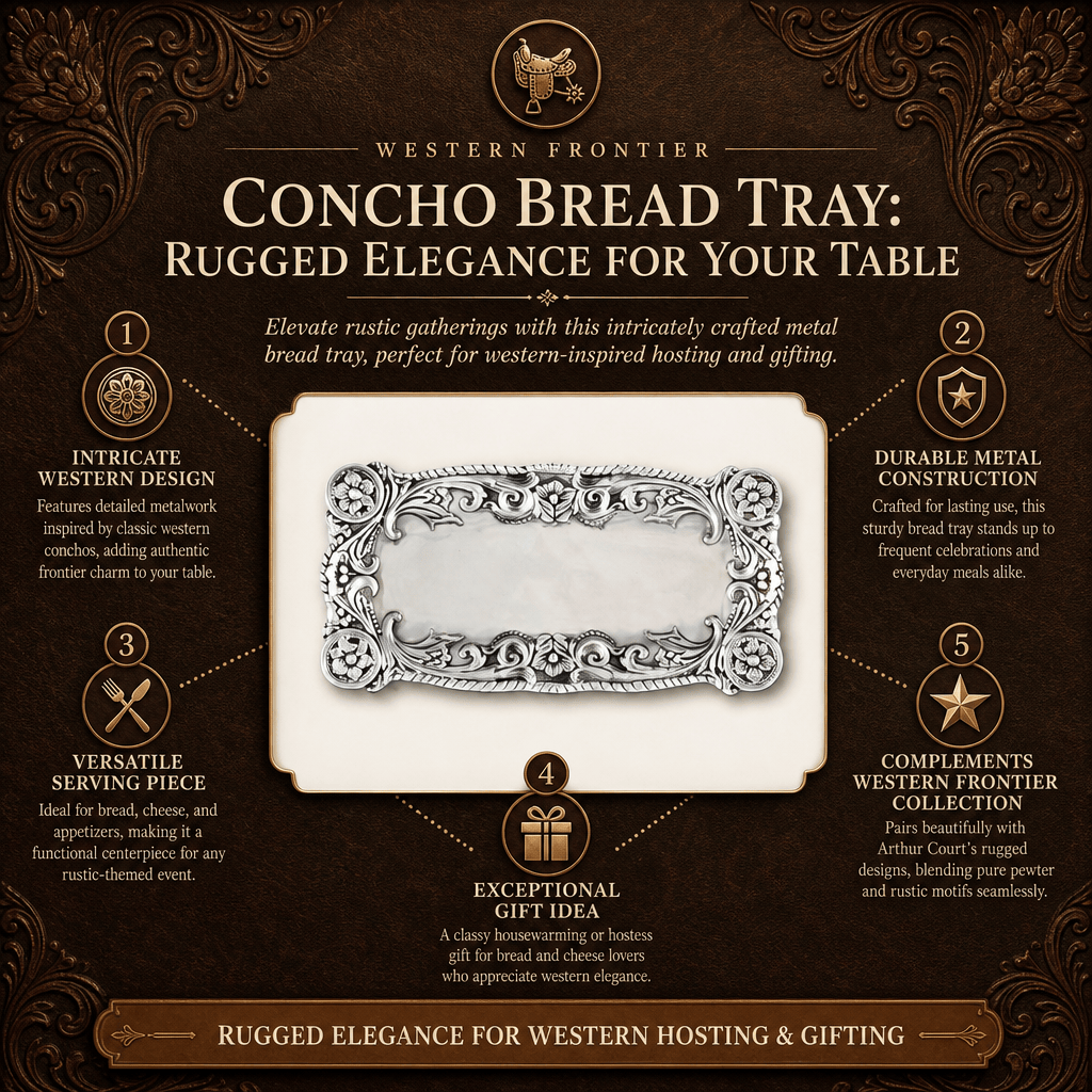 Concho Bread Tray: Rugged Elegance for Your Table