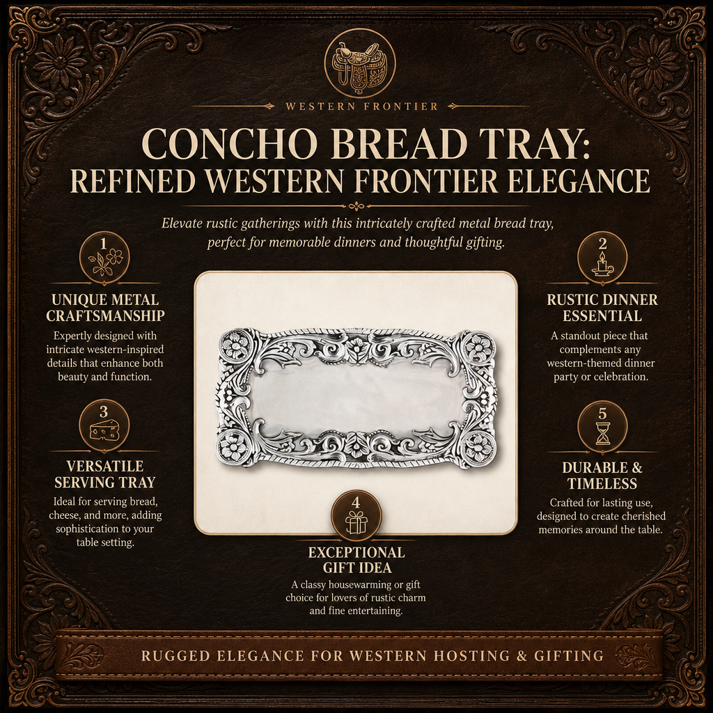 Concho Bread Tray: Refined Western Frontier Elegance