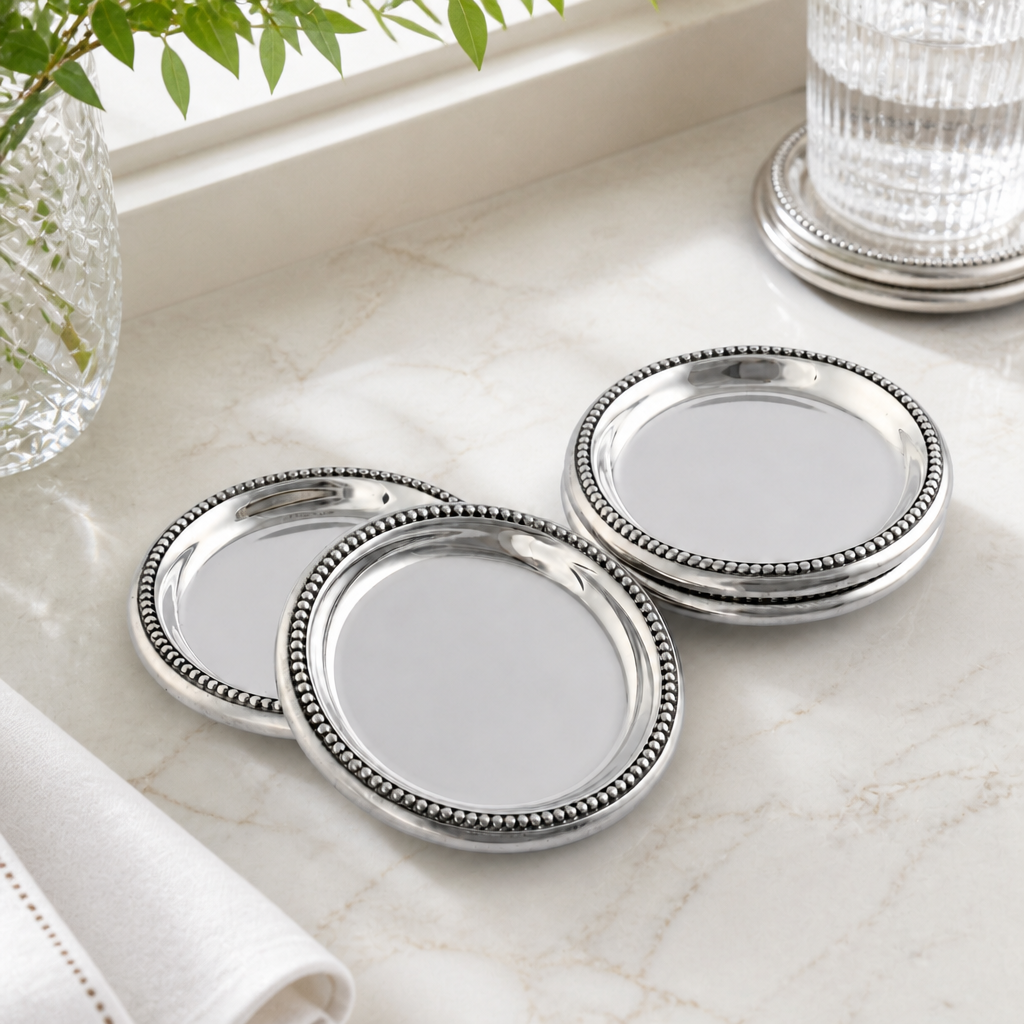 Beaded Coasters Set  Set of 4 1