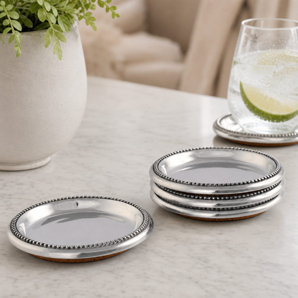 Beaded Coasters Set  Set of 4 9