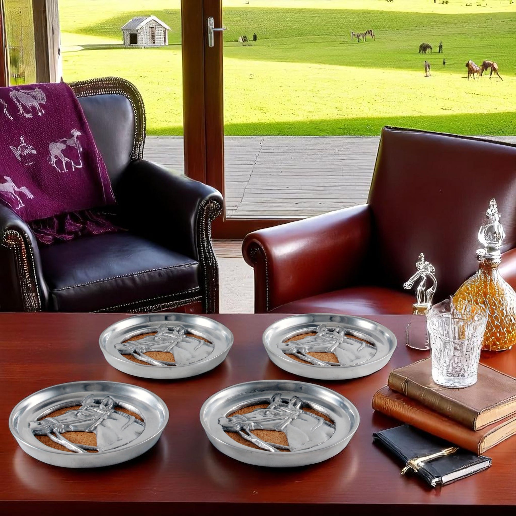 Equestrian Drink Coaster Set of 4